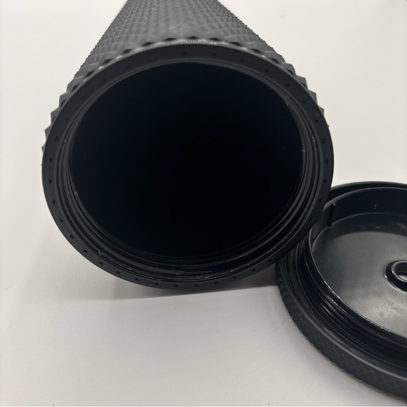 STARBUCKS BLACK MATTE STUDDED TUMBLER WITH STRAW 24 Oz LNC 2019-2021 - Picture 9 of 11